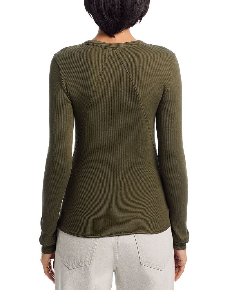 ラグアンドボーン レディース トップス Tシャツ ニット rag bone Thessential Rib Long Sleeve Knitee Dark Olive オリーブ