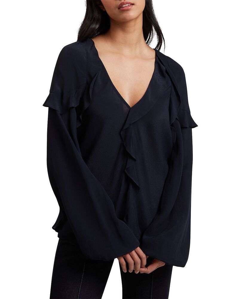 テッドベーカー レディース トップス シャツ ブラウス Ted Baker Kayfa Frill Blouse Navy ネイビー