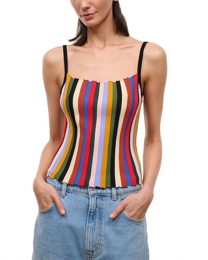 スタウド レディース トップス タンクトップ STAUD Skye Tank Top Artistripe ストライプ