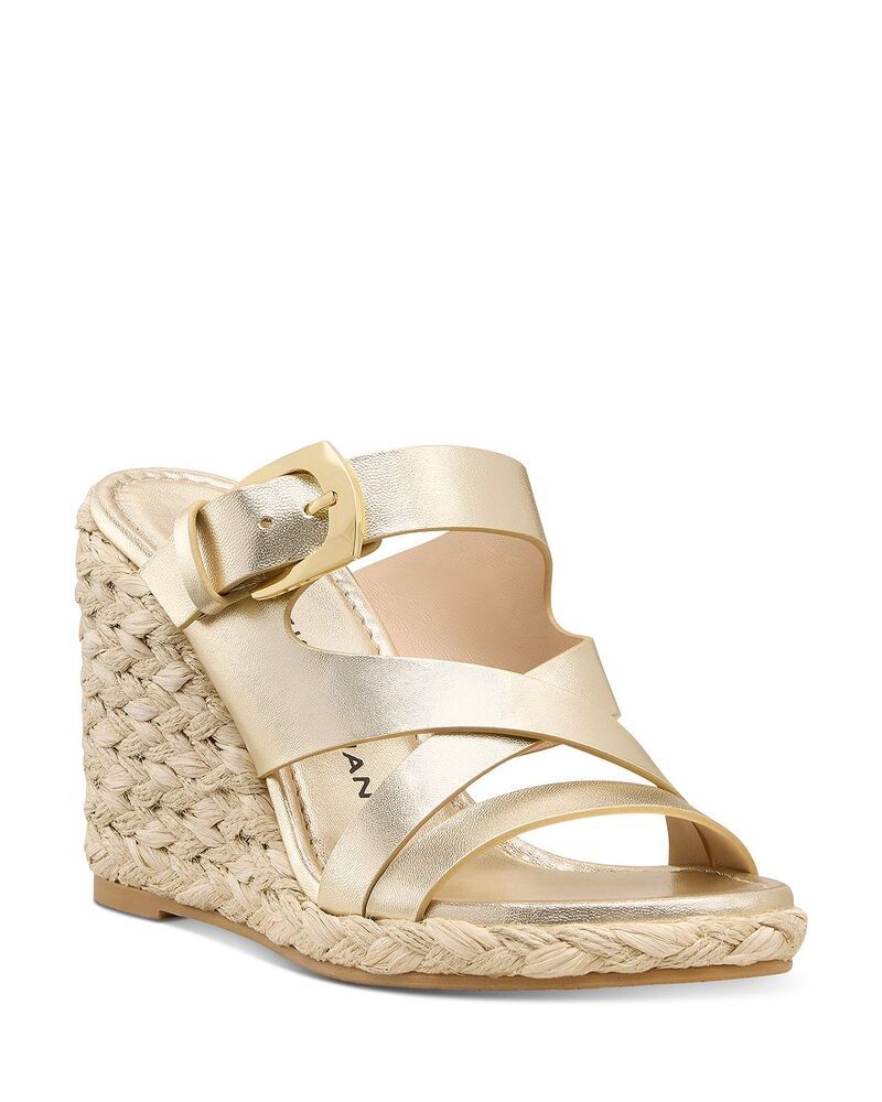 スチュアート ワイツマン レディース シューズ サンダル レザー Stuart Weitzman Womensai Leather Espadrille Wedge Sandals Light Gold ゴールド
