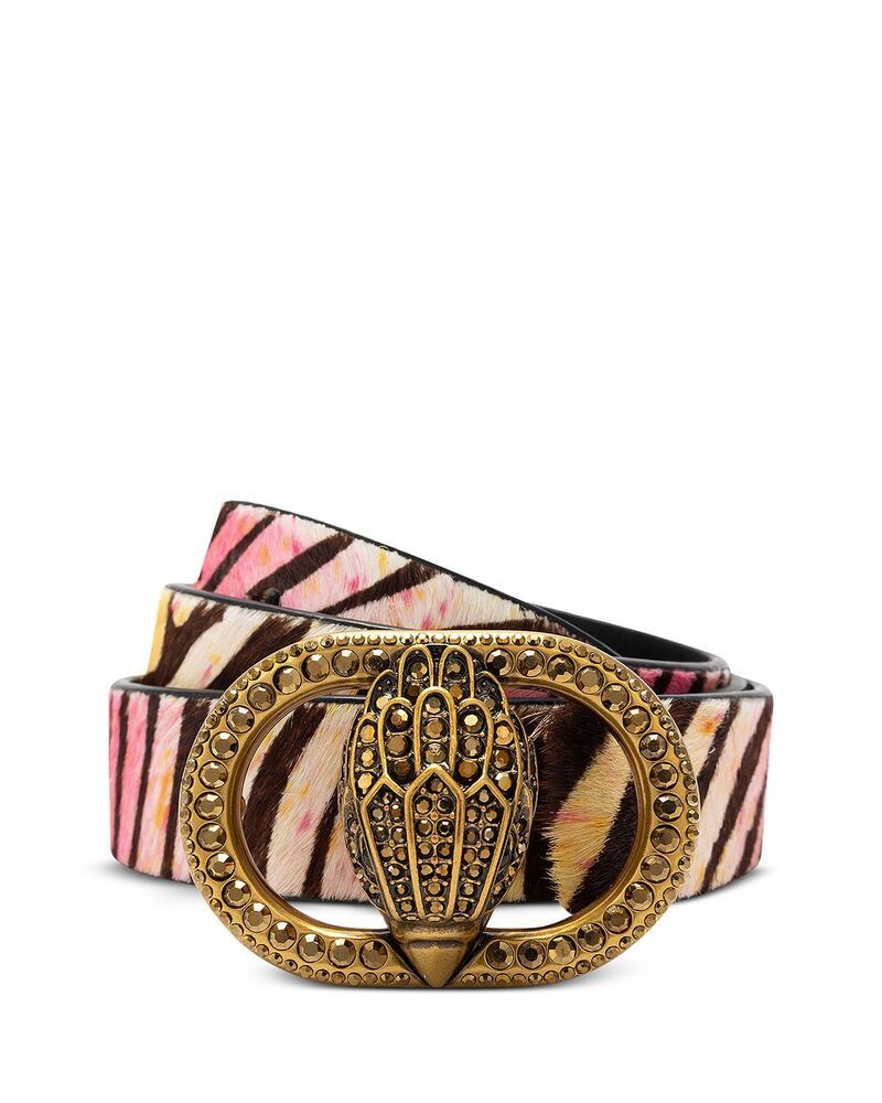 カートジェイガーロンドン レディース アクセサリー ベルト プリント チェルシー KURT GEIGER LONDON Womens Chelsea Rainbow Zebra Print Calf Hair Belt Pink Multi ピンク