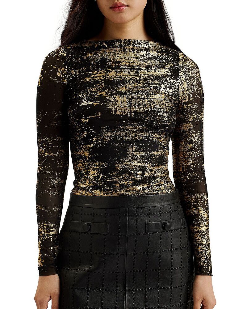 テッドベーカー レディース トップス シャツ メッシュ Ted Baker Karenha Mesh Top Black ブラック