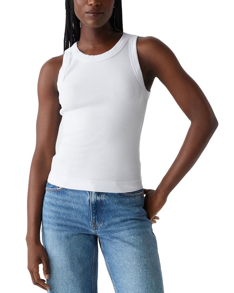 マイケルスターズ レディース トップス タンクトップ Michael Stars Gina Wide Binding Crop Tank White ホワイト