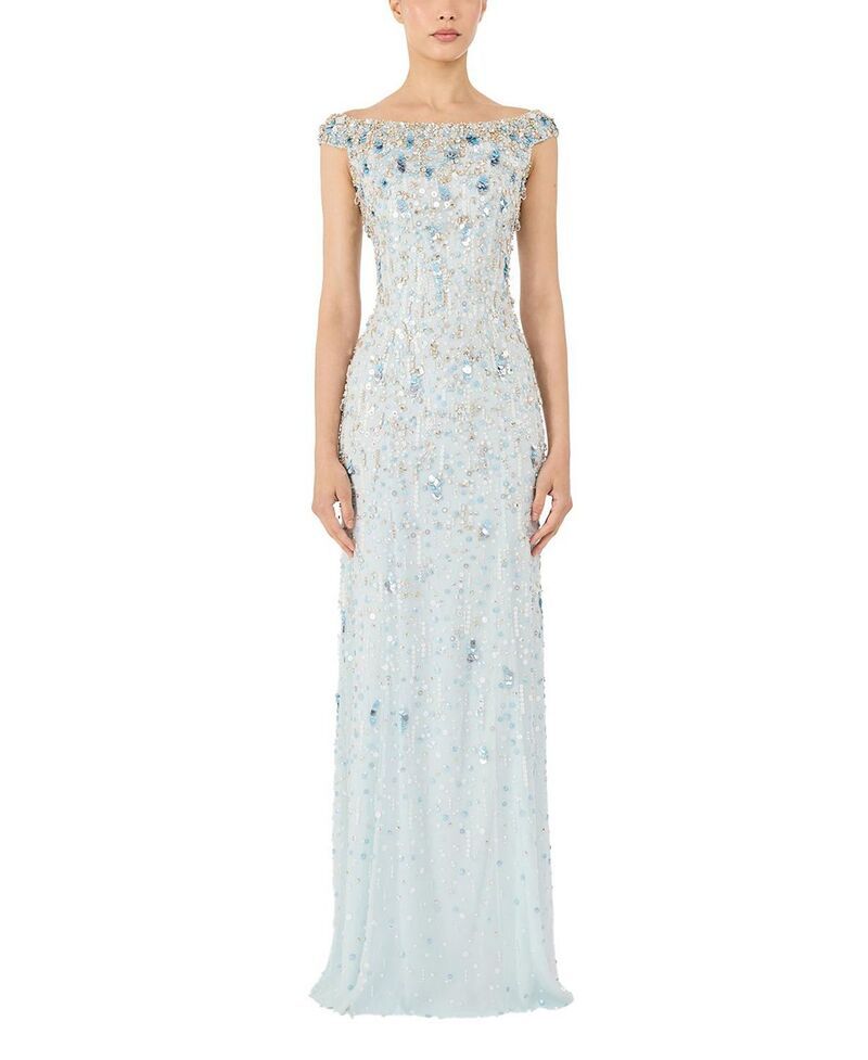 ジェニー・パッカム レディース トップス ワンピース Jenny Packham Jessie Beadedress Alice Blue ブルー