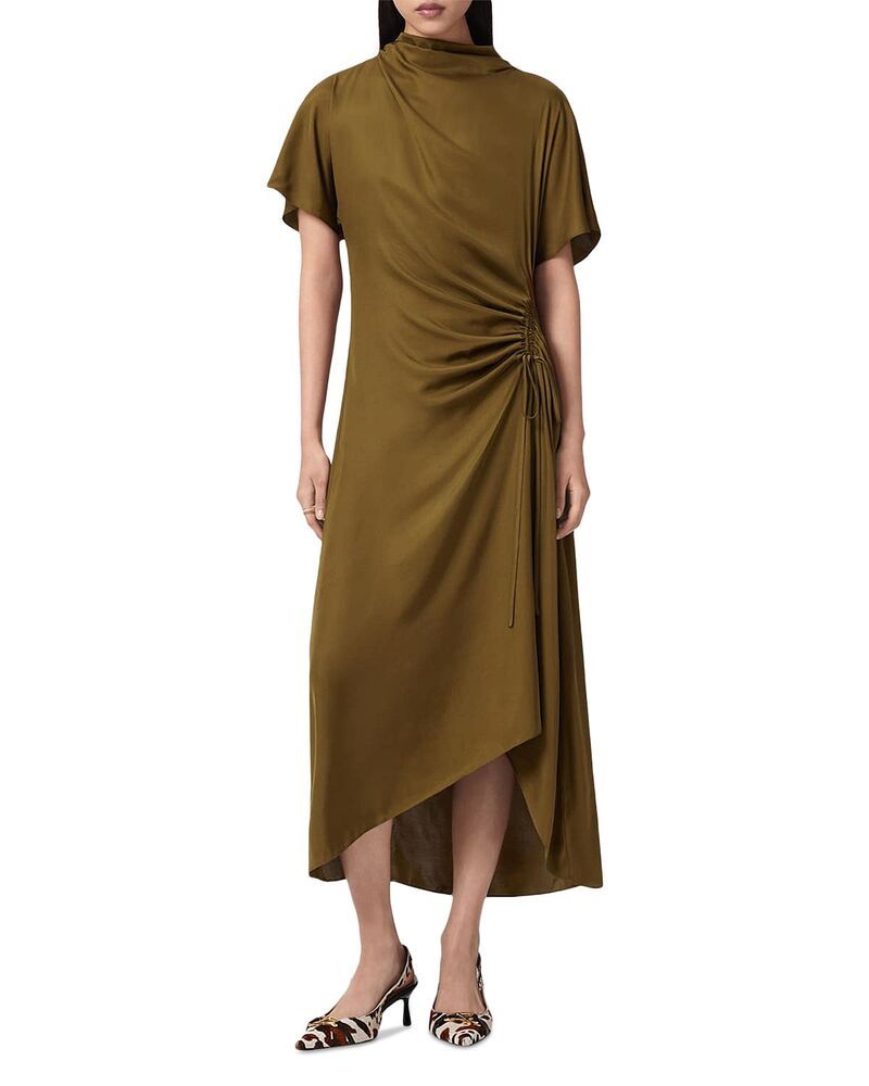 オールセインツ レディース トップス ワンピース シルク ALLSAINTS Rosie Silk Blendress Khaki Green グリーン