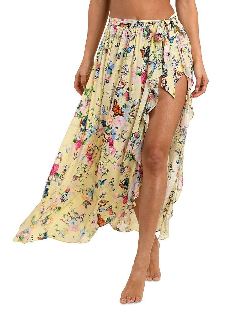 ラジャンス レディース ボトムスカート マキシ LAGENCE Garden Butterflies Klaire Wrap Maxi Skirt Cover Up Multi マルチカラー