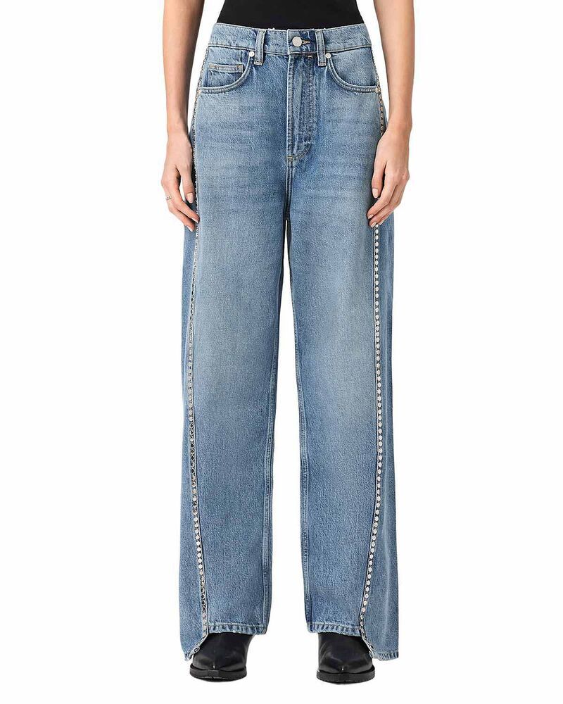 オールセインツ レディース ボトムス デニムパンツ ヴィンテージーンズ ALLSAINTS Frankie Mid Rise Studded Jeans in Vintage Indigo Vintage Indigo インディゴ