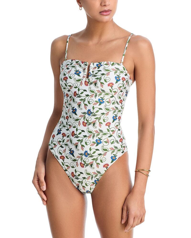 ファーム レディース 水着 上下セット FARM Rio Flora Tile Bandeau One Piece Swimsuit OffWhite オフホワイト