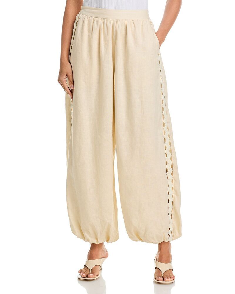 シムカイ レディース ボトムス カジュアルパンツ レース リネン SIMKHAI Selah Linen Lace Balloon Pantsand サンド