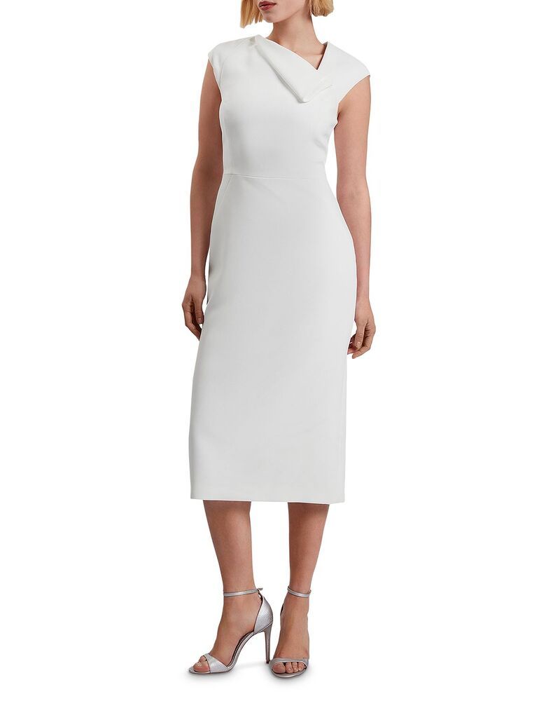 テッドベーカー レディース トップス ワンピース アシンメトリー ミディ Ted Baker Bayree Asymmetric Midi Dress White ホワイト