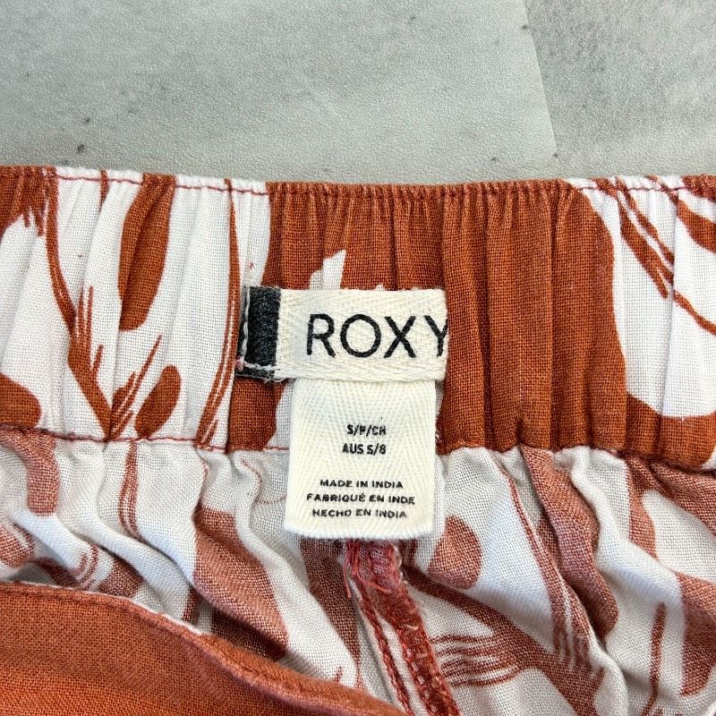 ROXY ロキシー S/Pサイズ オレンジ系 総柄 ボタニカル柄 ハイビスカス