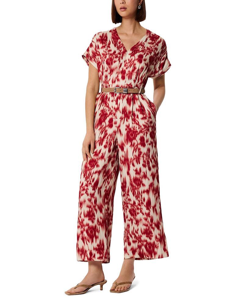 ホイッスルズ レディース トップス ジャンプスーツ フラワー柄 フラワー Whistles Blurred Floral Belted Jumpsuit RedMulti レッド