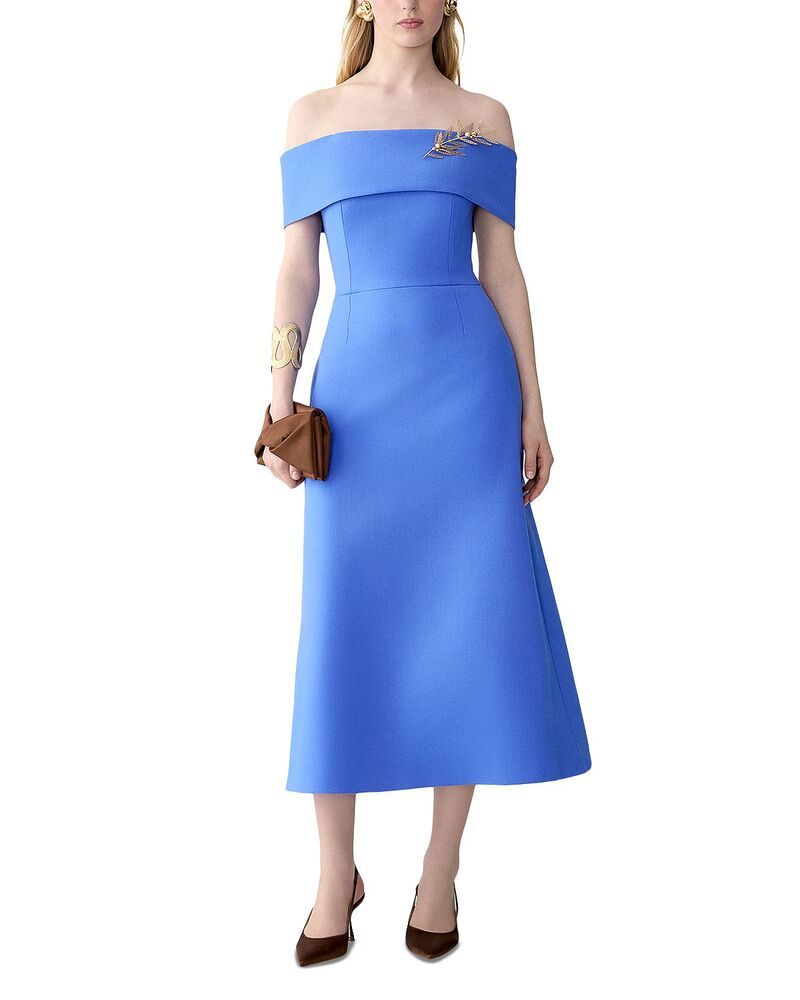 キャロライナヘレラ レディース トップス ワンピース A ライン Carolina Herrera OfftheShoulder A Line Dress Bluebell Multi マルチカラー