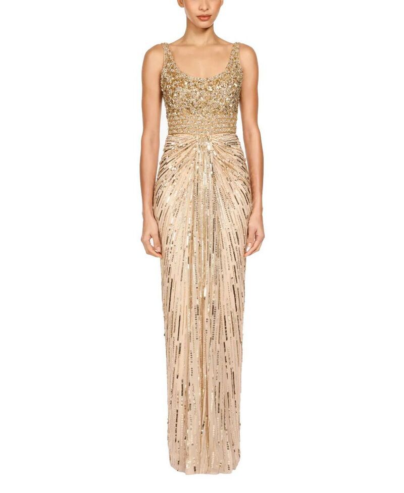 ジェニー・パッカム レディース トップス ワンピースパンコール マキシ Jenny Packham Elixir SequinEmbellished Maxi Dress Illusion
