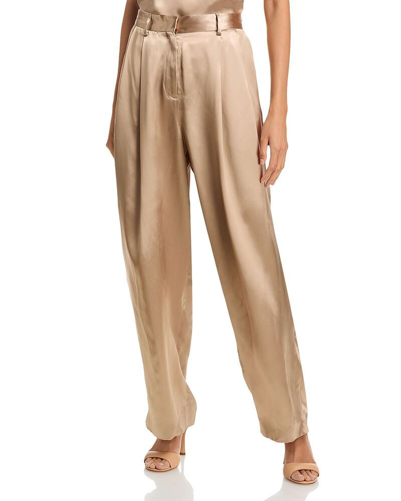 ファビアナ フィリッピ レディース ボトムス カジュアルパンツ プリーツ サテン Fabiana Filippi Satin Pleated Pants Acero
