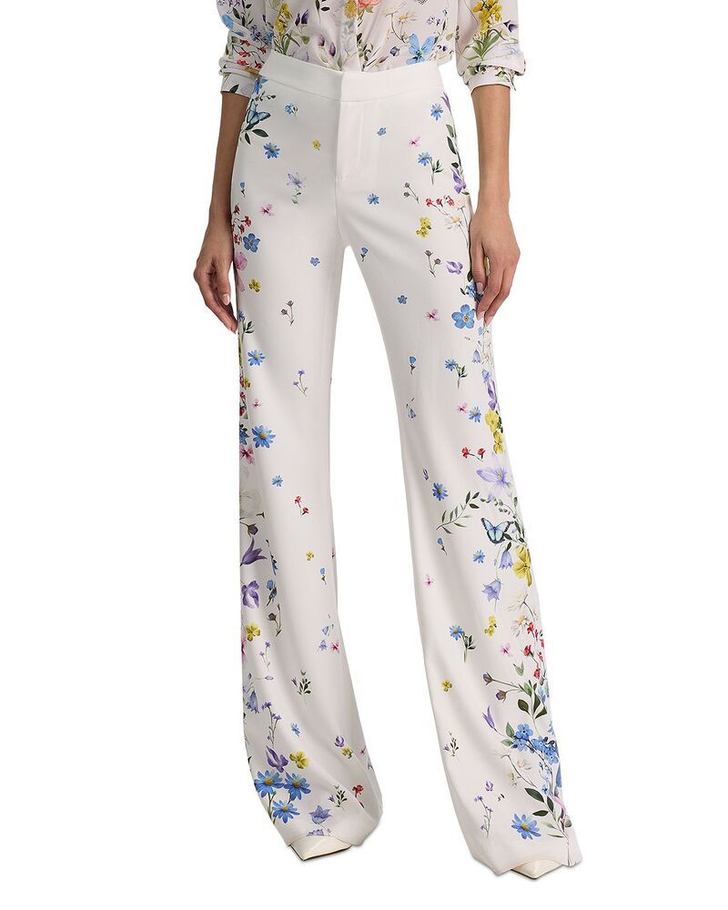 アリスアンドオリビア レディース ボトムス カジュアルパンツ ブーツカット ブーツ Alice and Oliviandrew Bootcut Pants Twisted Vines Off White オフホワイト