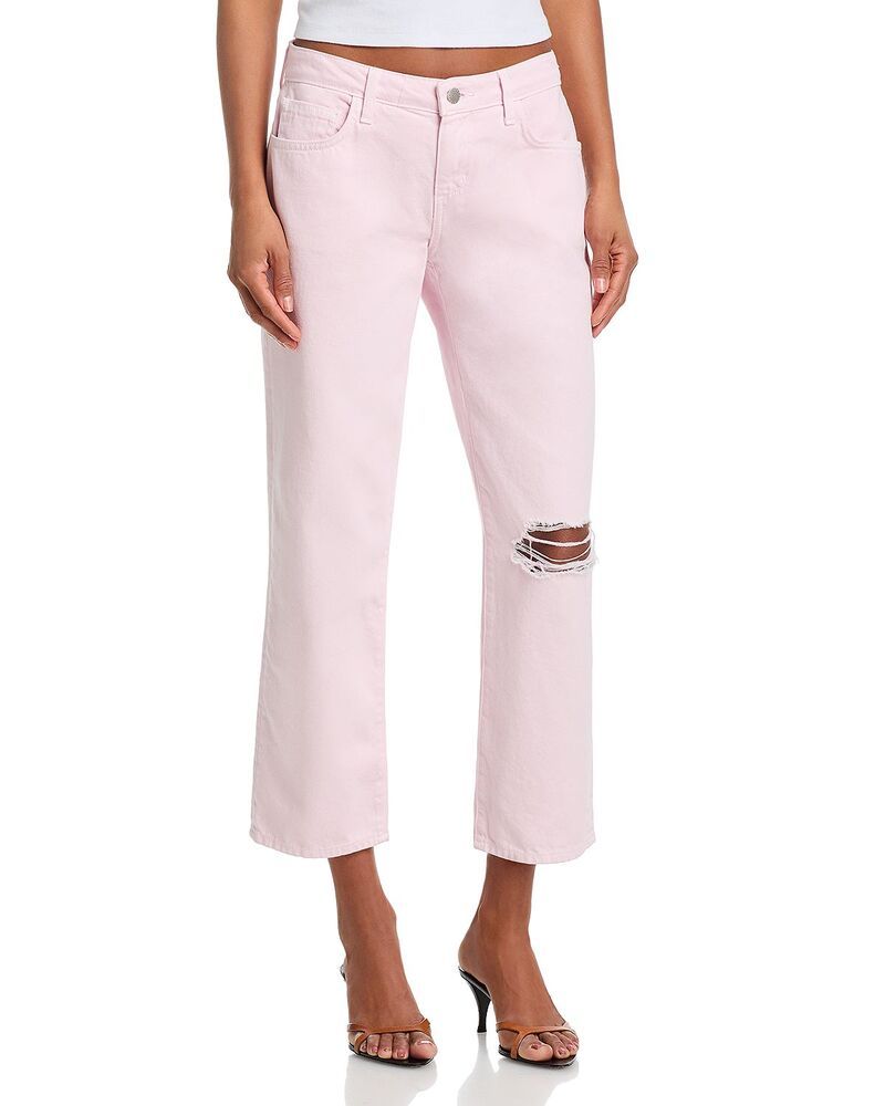 ラジャンス レディース ボトムス デニムパンツ ローライズ ジーンズ LAGENCE Blaine Low Rise Crop Stovepipe Jeans in Icy Lilac Icy Lilac ライラック