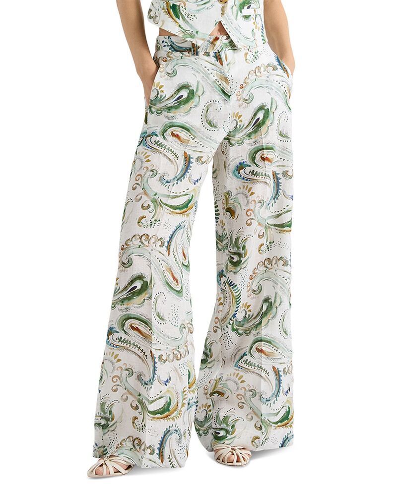 マレーラ レディース ボトムス カジュアルパンツ リネン Marella Mlldomino Flax Linen Pants Optical White ホワイト