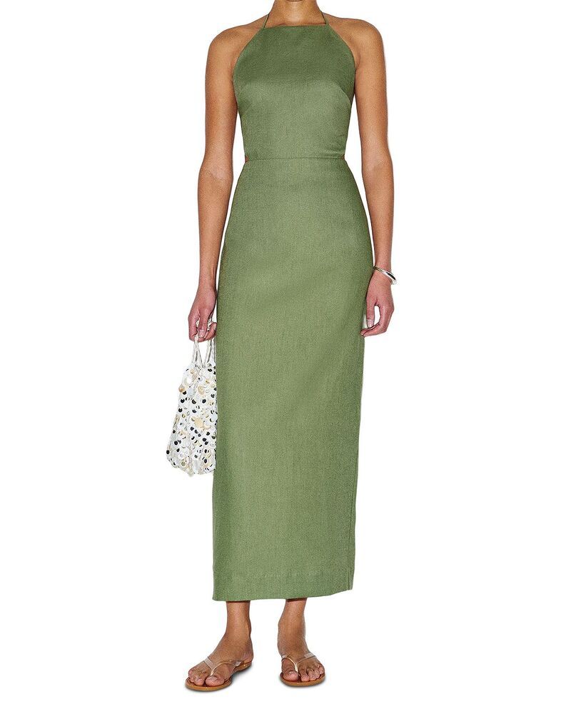 リフォーメーション レディース トップス ワンピース リネン Reformation Trista Linen Dress Jade Green グリーン