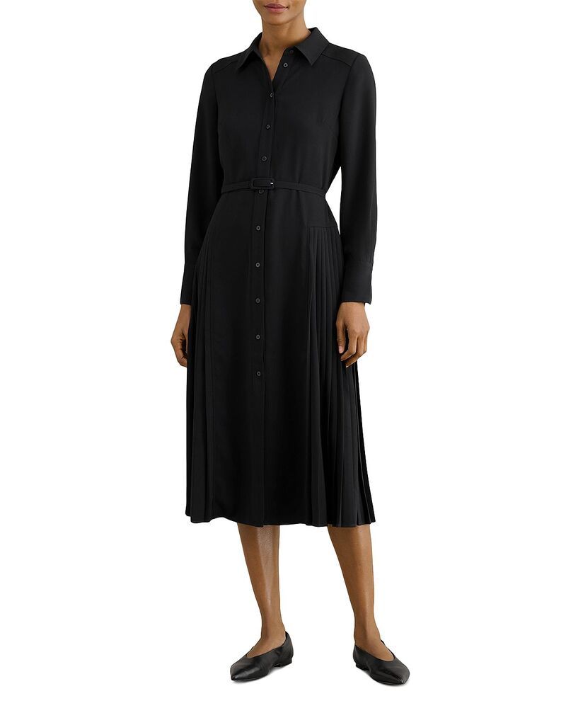 ホッブスロンドン レディース トップス シャツ プリーツスカート プリーツ スカート HOBBS LONDON Ginny Pleated Skirt Shirt Dress Black ブラック