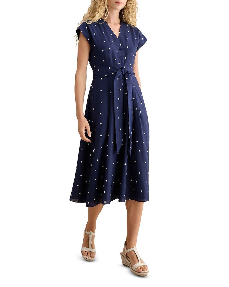 ホッブスロンドン レディース トップス ワンピース HOBBS LONDON Samantha Button Front Dress Midnight Indigo インディゴ