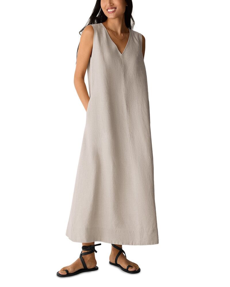 エイリーンフィッシャー レディース トップス ワンピース Vネック Eileen Fisher VNeck Dress Undyed Natural