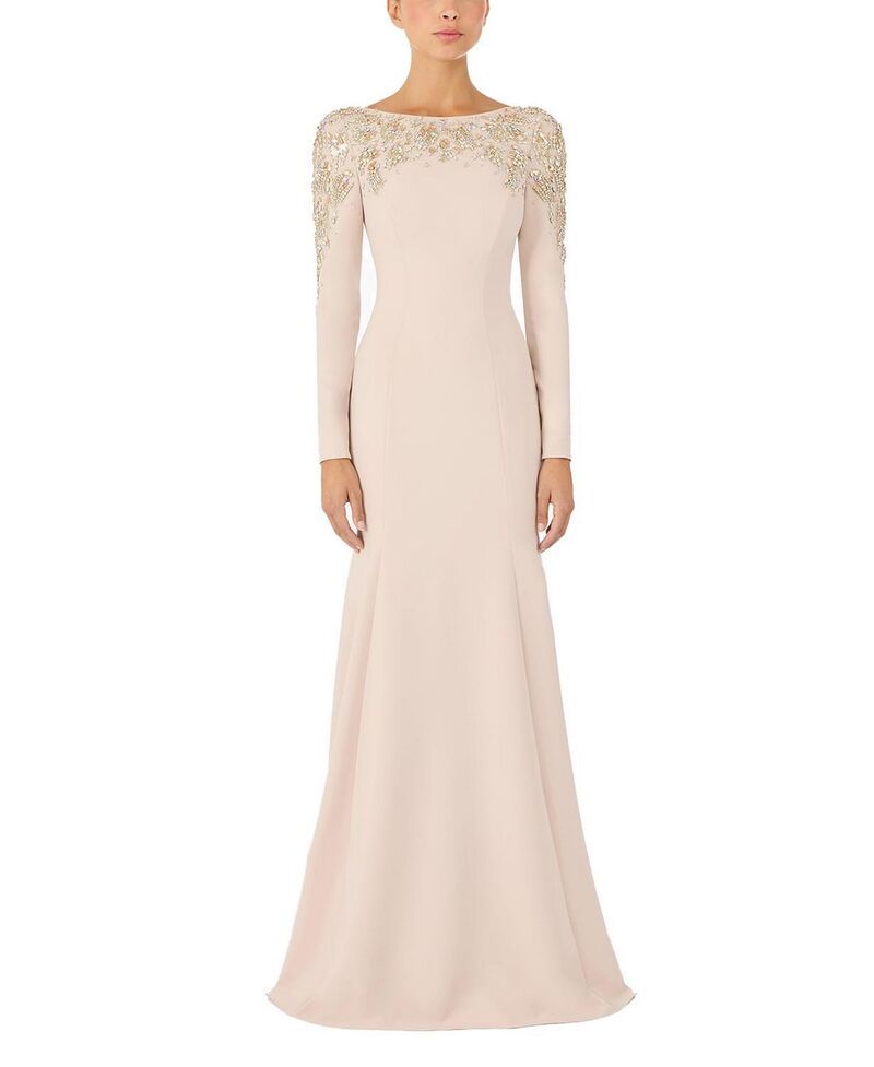 ジェニー・パッカム レディース トップス ワンピース マキシ 長袖 Jenny Packham Kelly Embellished LongSleeve Maxi Dress Moonstone
