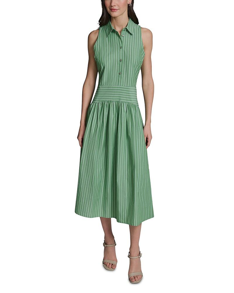 カール ラガーフェルド レディース トップス ワンピース シャツ KARLAGERFELD PARIShirt Dress Botanical Green グリーン