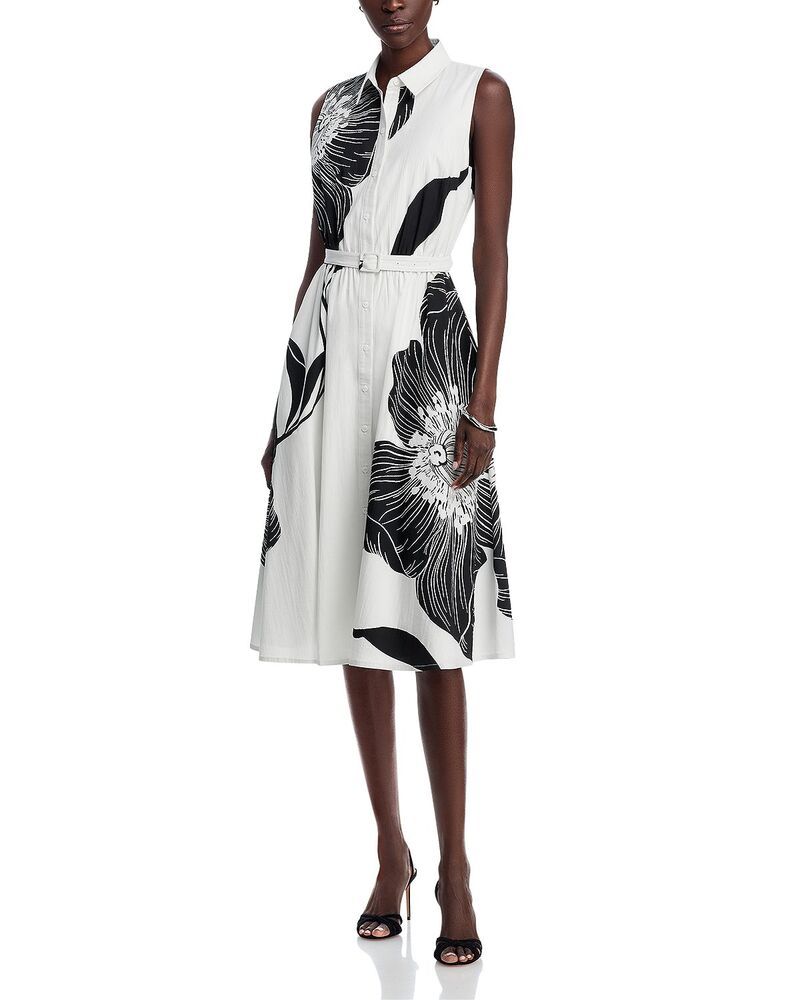 ティー・タハリ レディース トップス ワンピース Tahari Split Neck Fit Flare Dresspring Pop