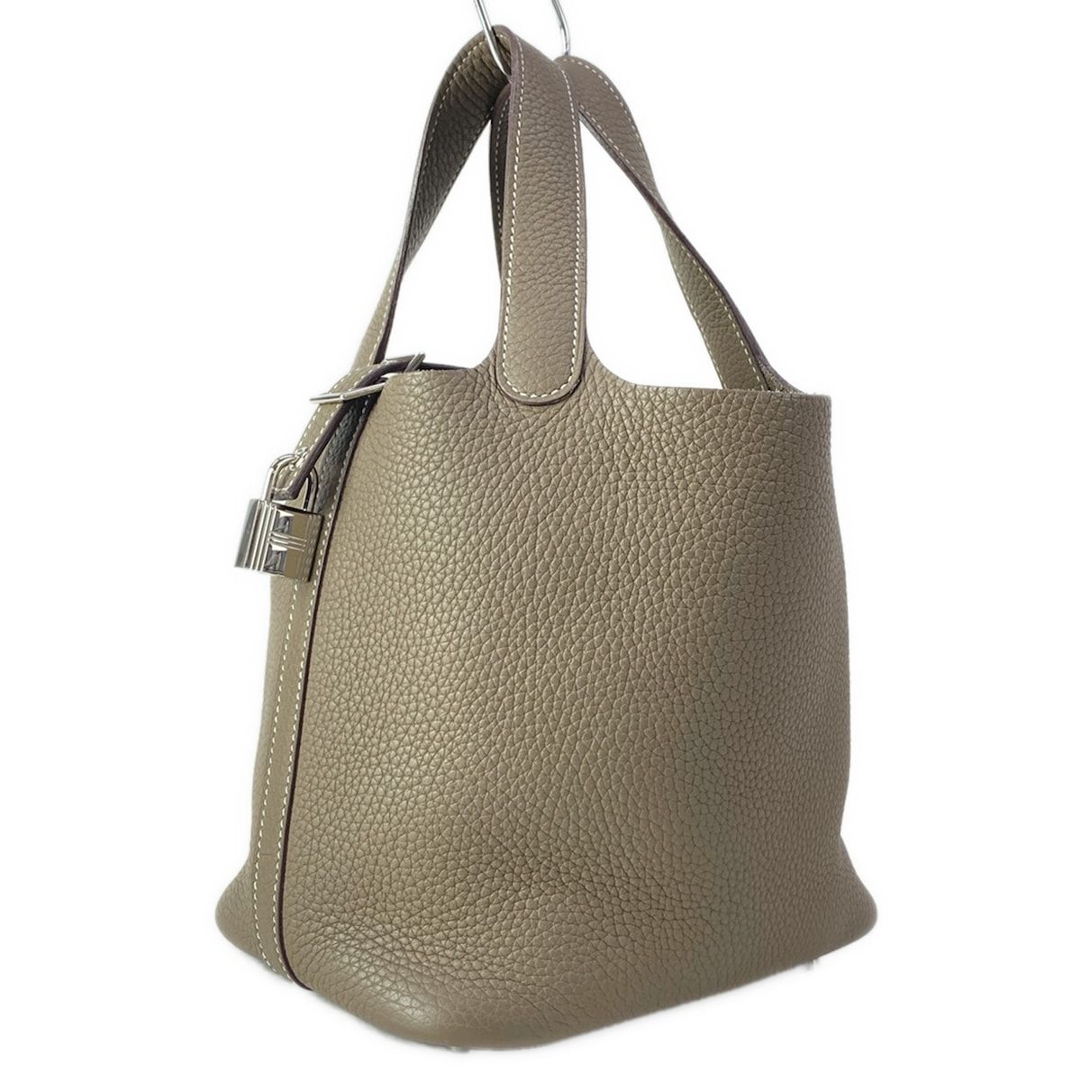 HERMES(エルメス) ハンドバッグ ピコタンロックPM エトゥープ シルバー金具
