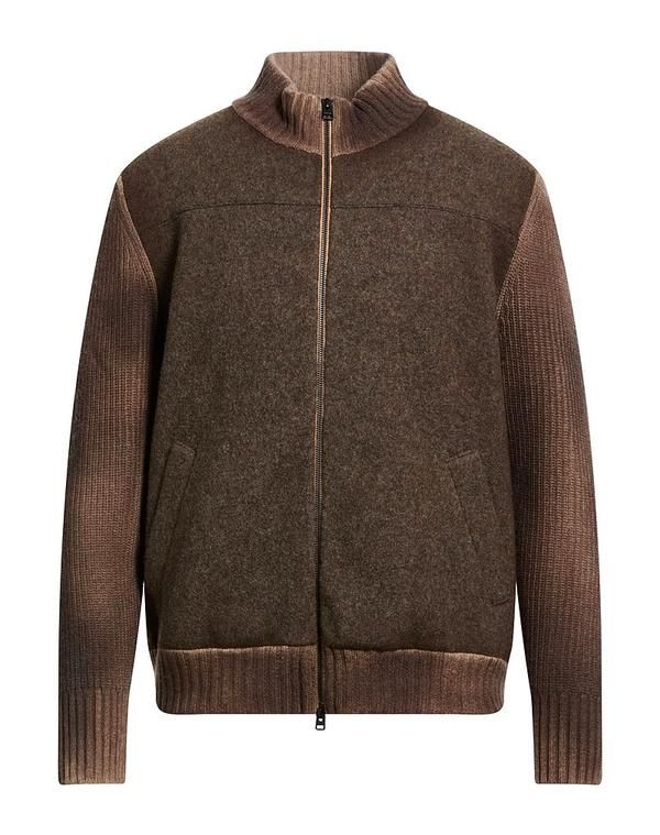 ベルウッド メンズ アウター カーディガン BELLWOOD ファスナー付きニット Brown ブラウン