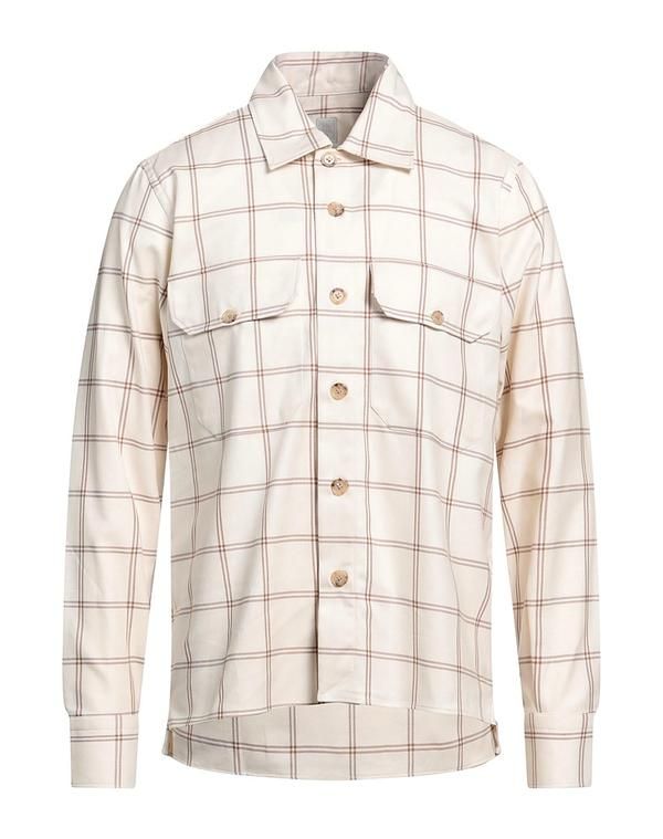 イレブンティ メンズ トップス シャツ ELEVENTY チェック柄シャツ Ivory アイボリー
