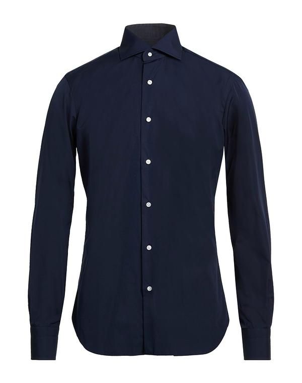 バルバナポリ メンズ トップス シャツ BARBA Napoli 無地シャツ Navy ネイビー