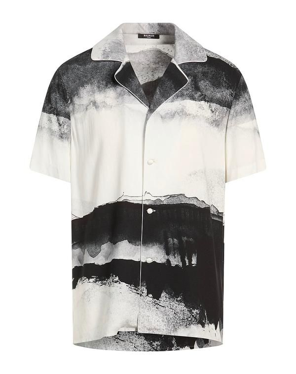 バルマン メンズ トップス シャツ BALMAIN 柄入りシャツ White ホワイト