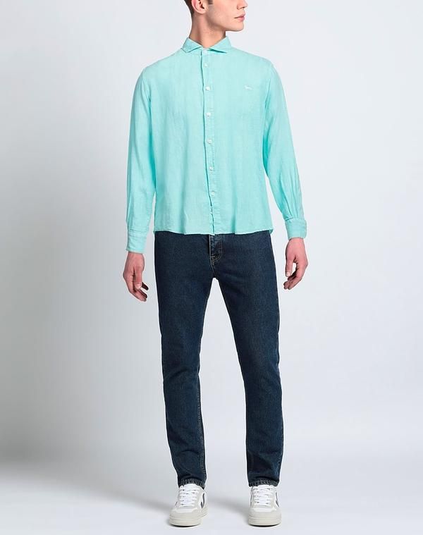 ハーモント ブレイン メンズ トップス シャツ HARMONT BLAINE 無地シャツ Turquoise Blue ブルー ハーモント ブレイン メンズ トップス シャツ HARMONT BLAINE 無地シャツ Turquoise Blue ブルー