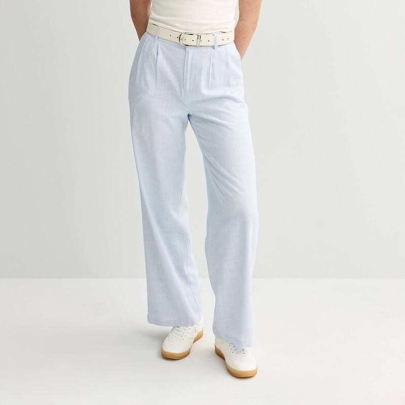 エスオー レディース ボトムス カジュアルパンツ ワイドレッグ リネン Juniors SO Linen Wide Leg Trouserstill Blue ブルー