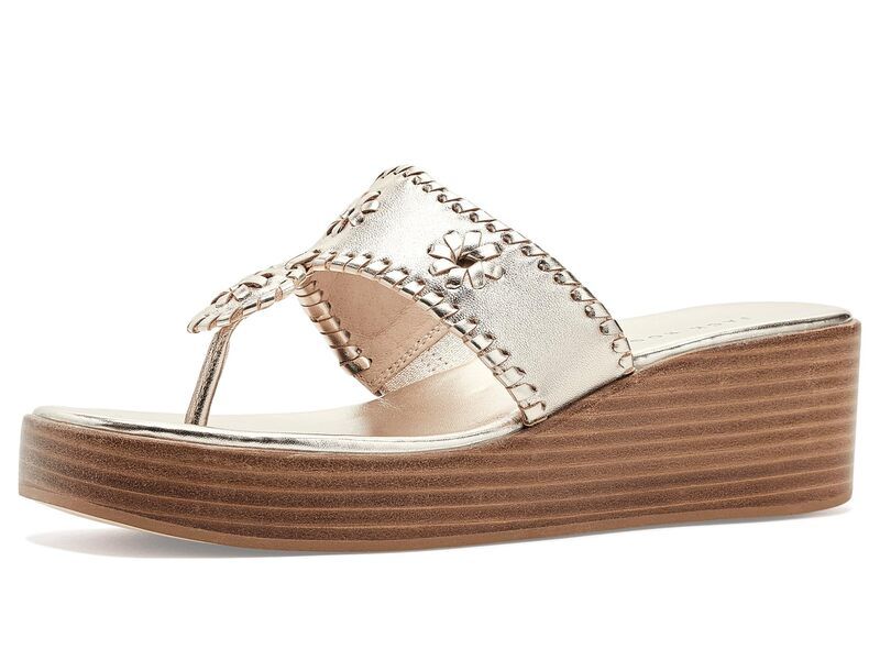 ジャックロジャース レディース シューズ ヒール Jack Rogers Jackstacked MidWedge Platinum