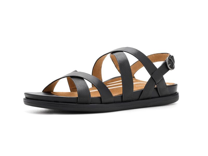エイトレックス レディース シューズ サンダル Aetrex Piper Adjustable Quarter Strap Sandals Black ブラック