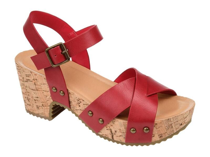 ジュルネ コレクション レディース シューズ ヒール サンダル Journee Collection Comfort Foam Valentina Sandals Red レッド