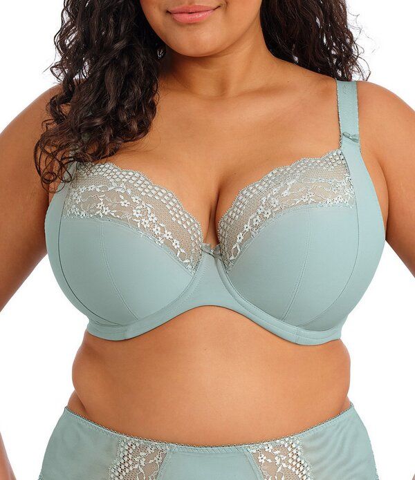 エロミ レディース アンダーウェア ブラジャー Elomi Lucie Solid Full Busted Underwire Stretch Plunge Bra Mist