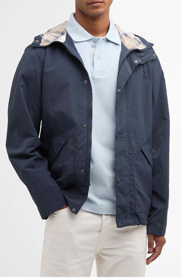 バブアー メンズ アウター ジャケット・ブルゾン フーデッドジャケット Barbour Baywick Showerproof Hooded Jacket Navy ネイビー