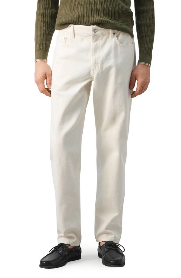 マンゴ メンズ ボトムス デニムパンツ レギュラーフィット ジーンズ MANGO Bob Regular Fit Jeans Off White オフホワイト