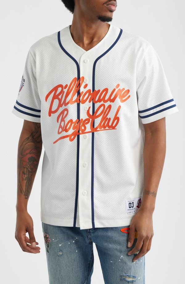 ビリオネアボーイズクラブ メンズ トップス シャツ Billionaire Boys Clubig Chew Baseball Shirt Ecru エクリュ