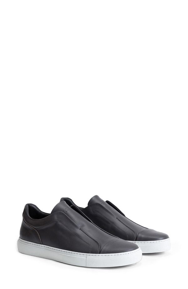 ロバートバラケット メンズ シューズ スニーカー レース レザー Robert Barakett Delta Laceless Leather SlipOn Sneaker Taupe トープ