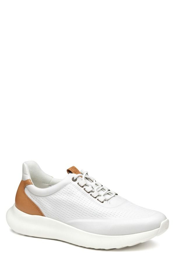 ジョンストンアンドマーフィー メンズ シューズ スニーカー レザー Johnston Murphy Amherst 20 UThroat Leather Sneaker White Full Grain ホワイト