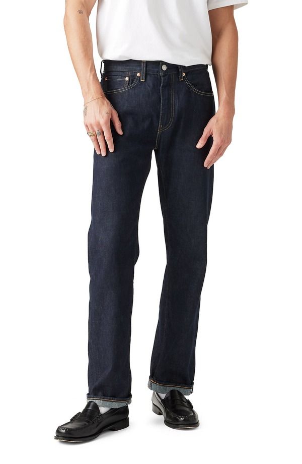 リーバイス メンズ ボトムス デニムパンツ ストレート ジーンズ Levis 505 Relaxed Straight Leg Selvedge Jeans Midnight Selvedge
