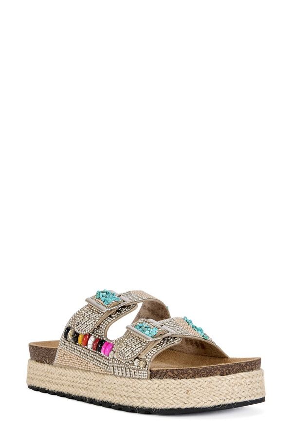 アザレア ワン レディース シューズ サンダル プラットフォーム AZALEA WANG Kaylum TwoStraplatform Sandal Beige ベージュ