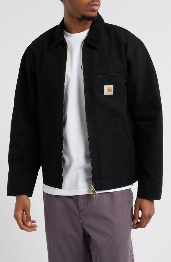 カーハート メンズ アウター ジャケット・ブルゾン コットン Carhartt Work In Progress Detroit Cotton Canvas Chore Jacket Black Black Rinsed ブラック