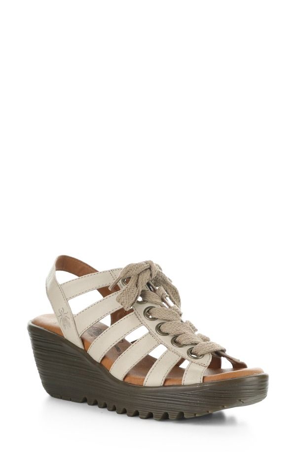 フライロンドン レディース シューズ ヒール プラットフォーム サンダル Fly London Litu Strappy Platform Wedge Sandal Taupe トープ