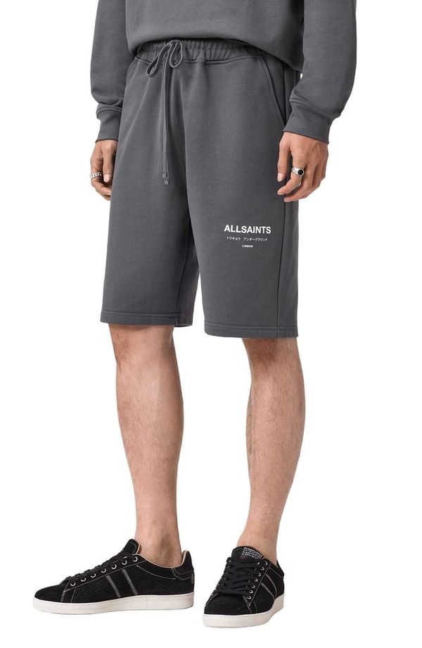 オールセインツ メンズ ボトムス ハーフパンツ・ショーツ リラックスフィット ショートパンツ コットン AllSaints Underground Relaxed Fit Organicotton Sweat Shorts Dark Steel Blue ブル